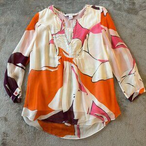 Diane Von Furstenberg Camden Silk Blouse Top Shirt Size 4 XS/S